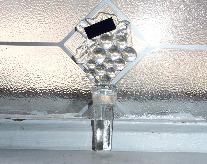 Waterford Crystal Marquis Grapes Wine Bottle Stopper Vintage Barware