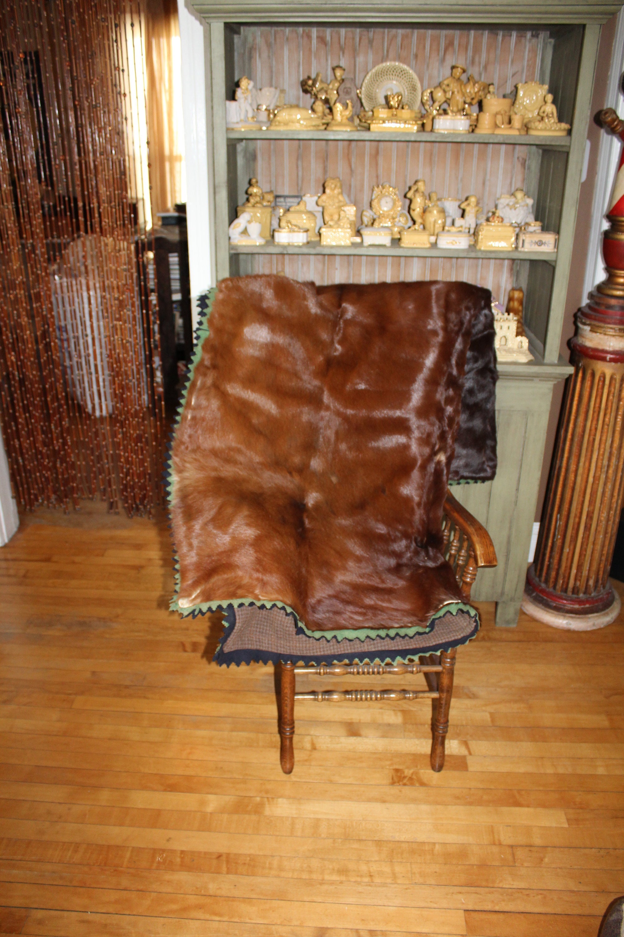 Antique Western Horsehide Carriage Blanket Lap Robe for Sleigh Buggy