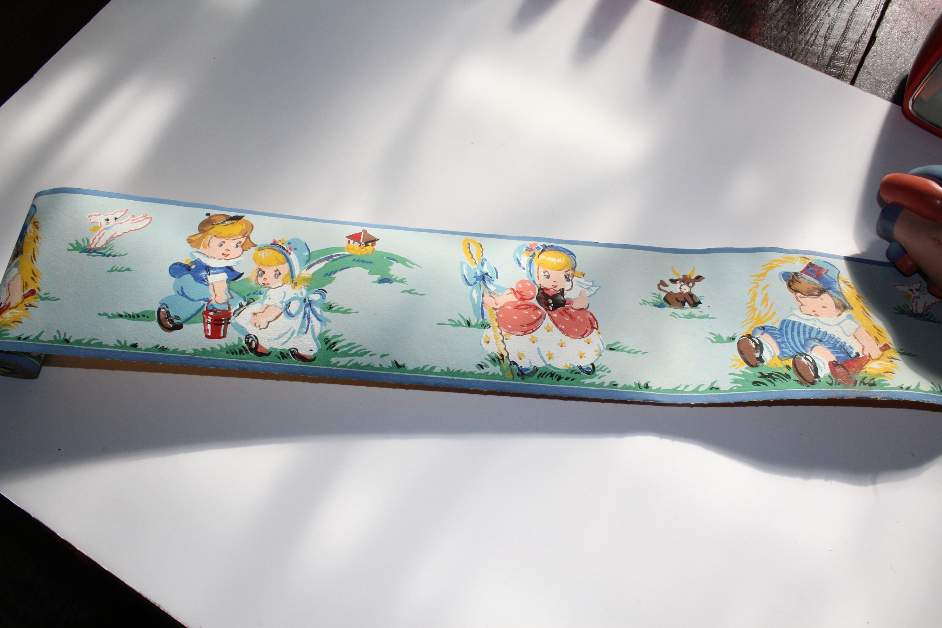Vintage 1950s Wallpaper Border Mother Goose Dex Brand Wall Paper