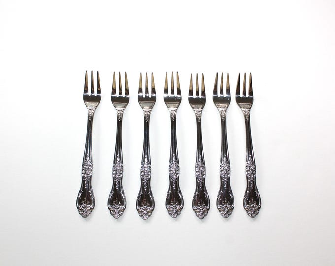 7 Vintage Hors d'Oeuvre Forks Love Joy Rogers Co
