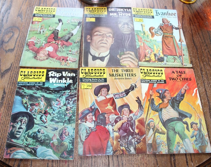 6 Comic Book Classics Illustrated Jekyll Hyde Ivanhoe Rip Van Winkle & More