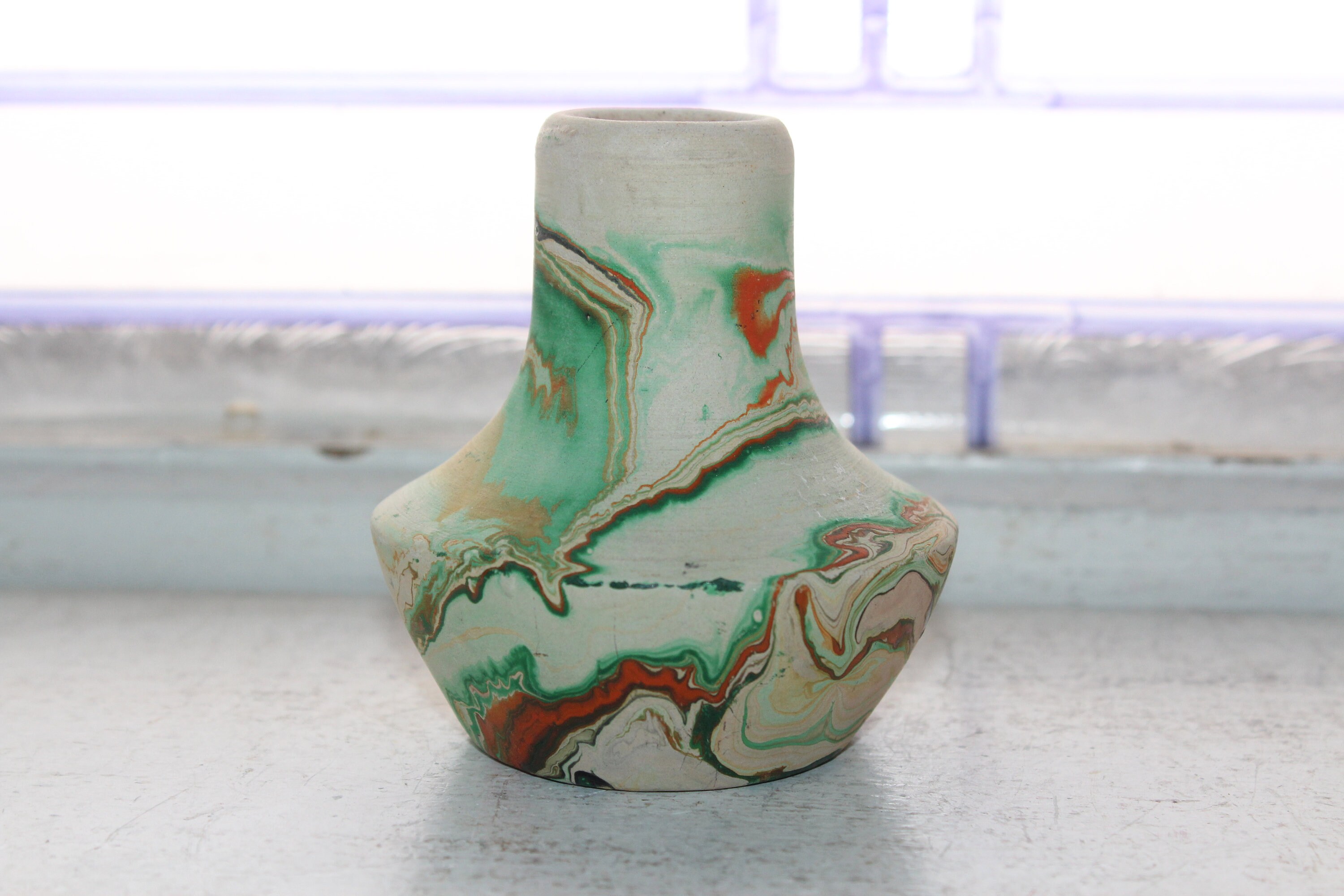 Vintage Nemadji Vase Swirl Pottery Southwestern Decor