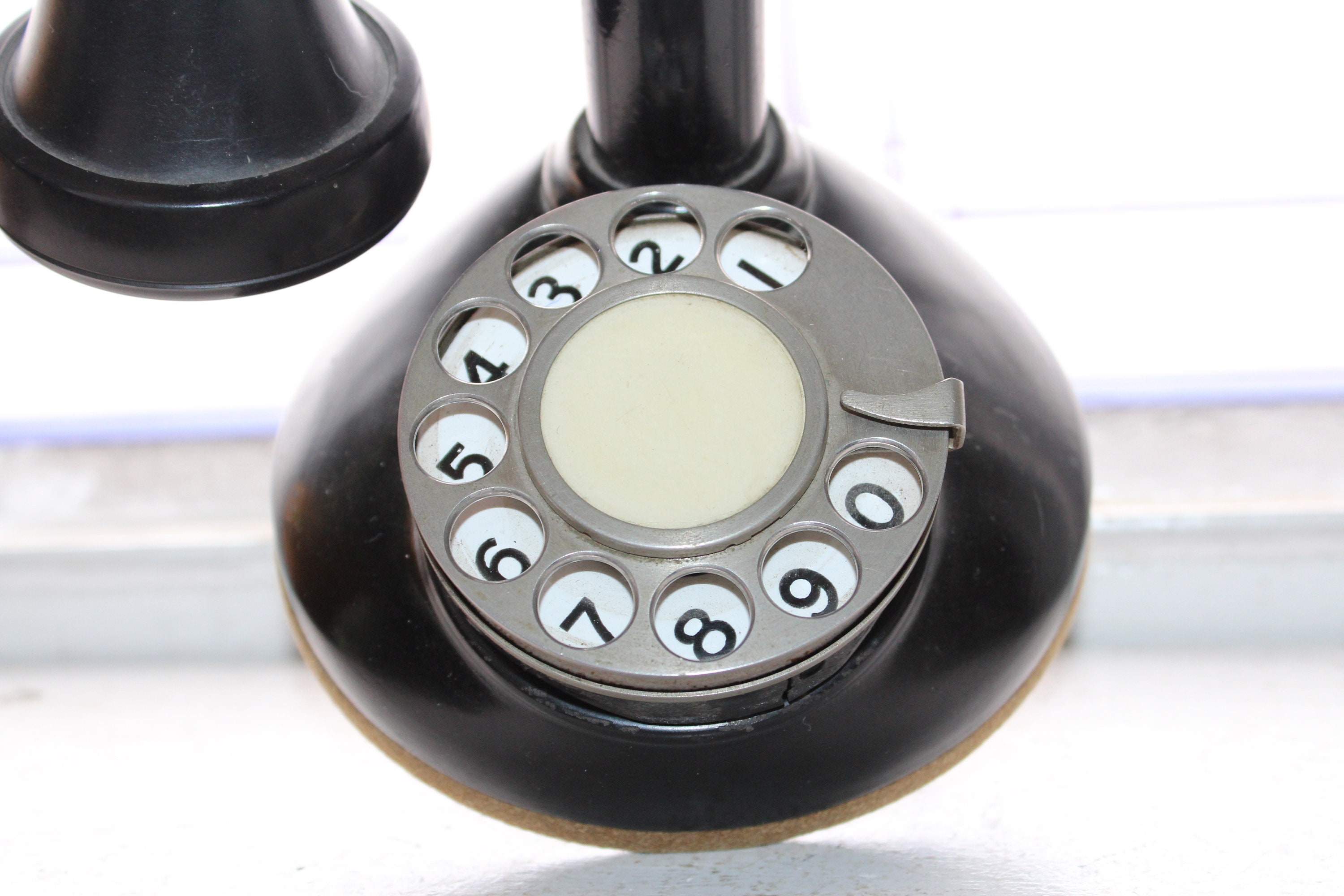 Antique Black Candlestick Telephone Stromberg Carlson Rotary Dial