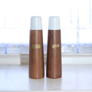 Vintage Salt and Pepper Shakers Mid Century Wood