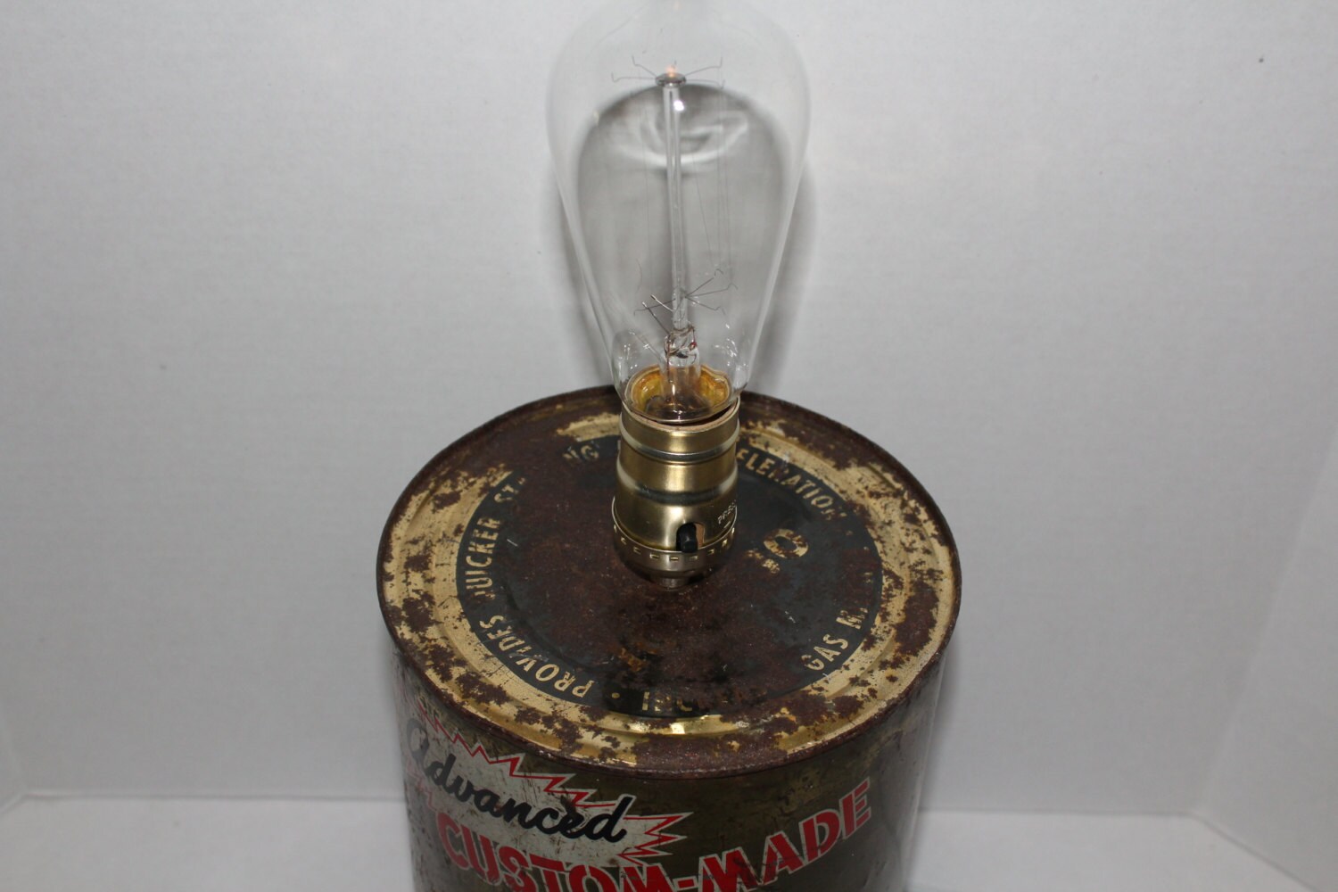 Vintage Havoline Oil Can Table Lamp