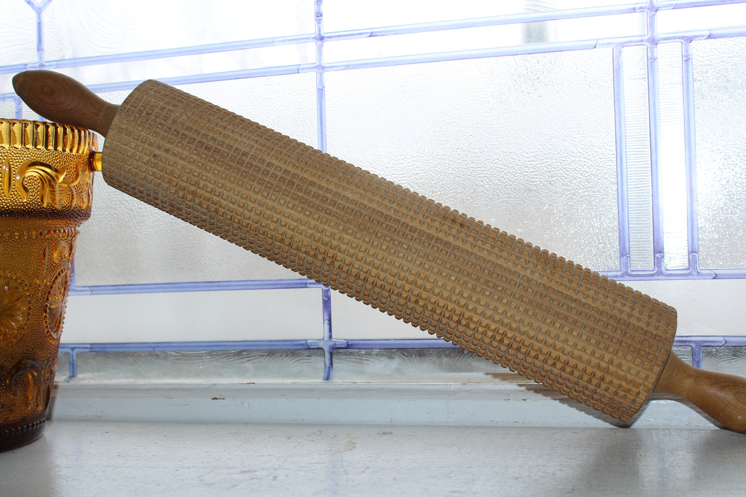 Vintage Hard Tack Wood Rolling Pin Norwegian Lefsa Roller Scandinavian