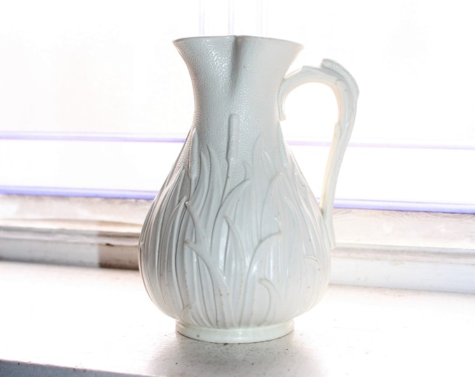 Antique Minton Parian Ware Cattails Pitcher Circa 1842