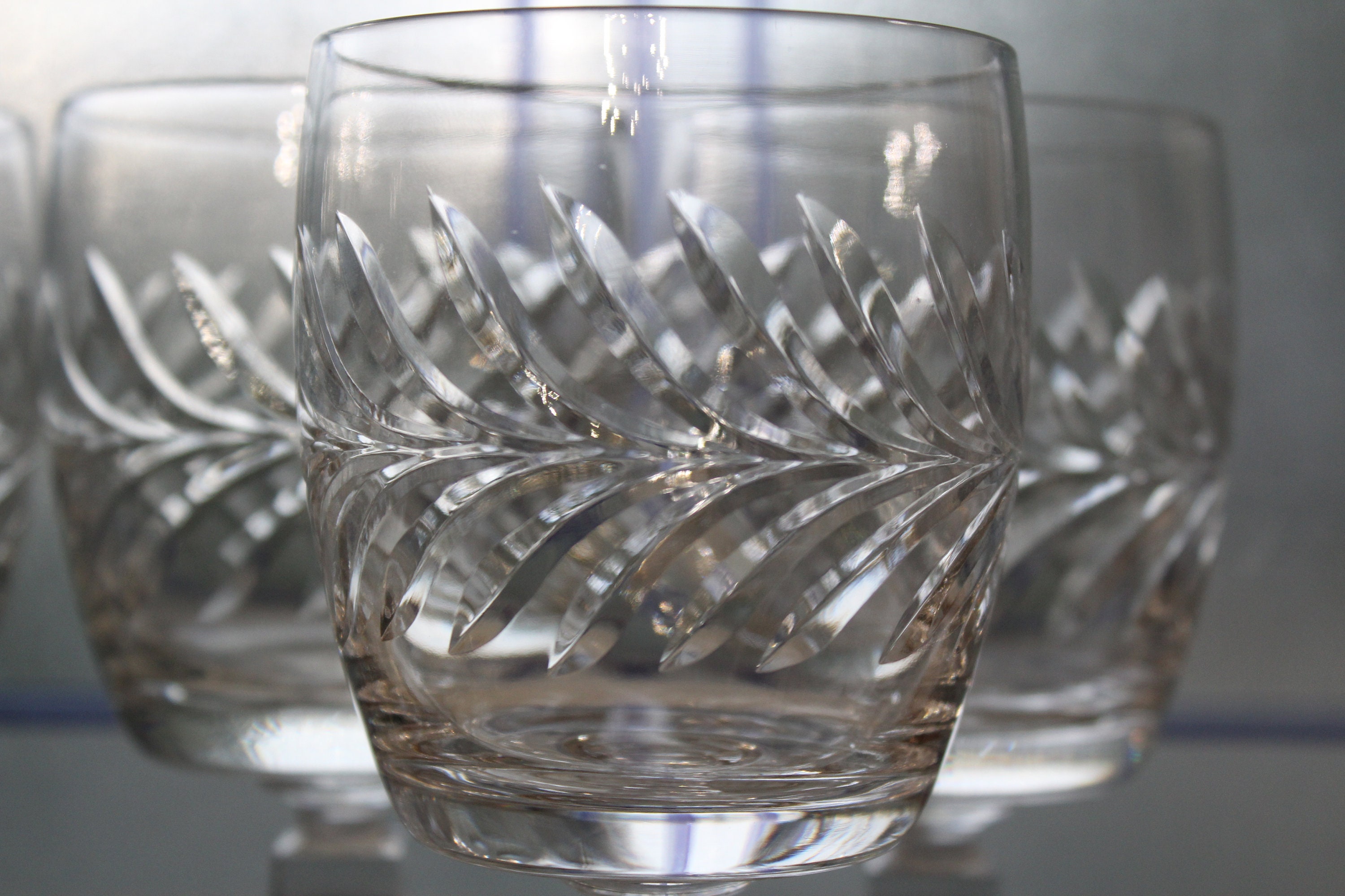 Reya Rosette. Bella Stem Ice Crackle Goblets (Set of 6)