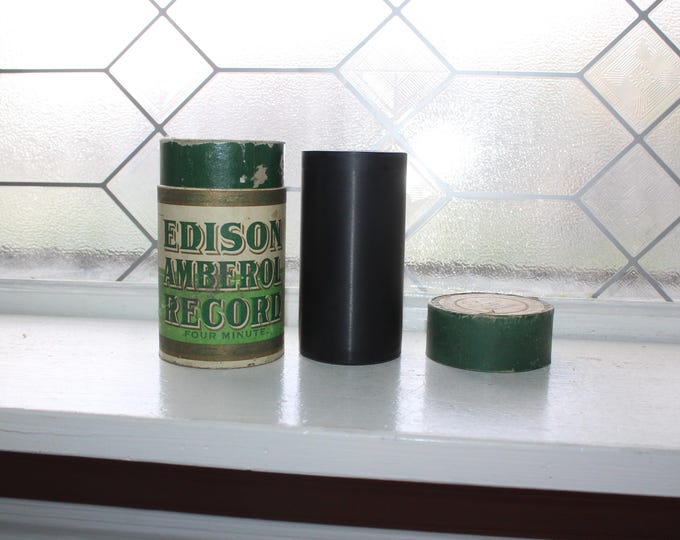 Antique Edison Amberol Cylinder Record 9 Light As A Feather and Bells Solo
