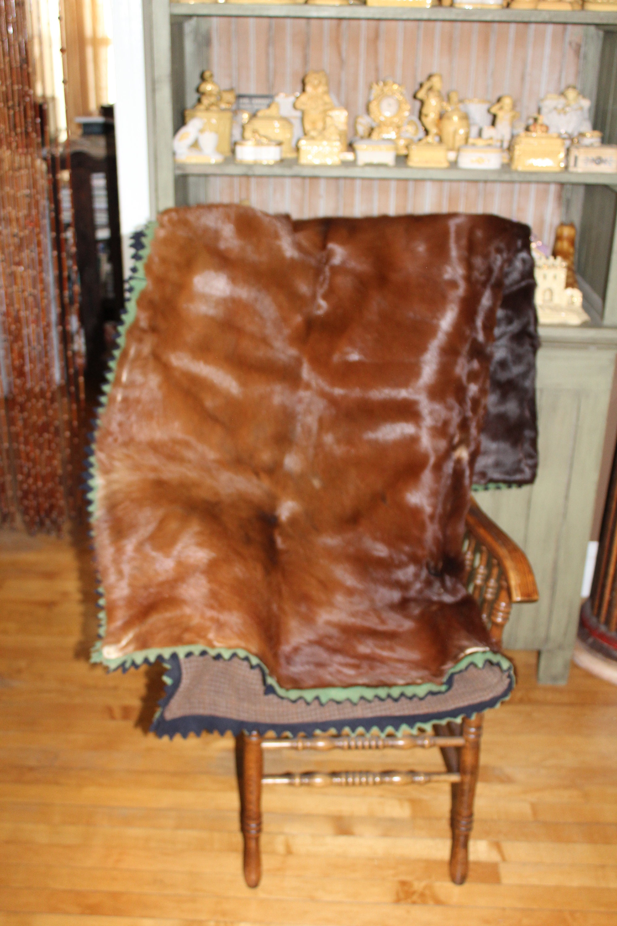 Antique Western Horsehide Carriage Blanket Lap Robe for Sleigh Buggy