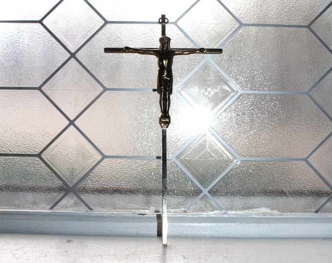 Vintage Brass Crucifix Wall Hanging Cross