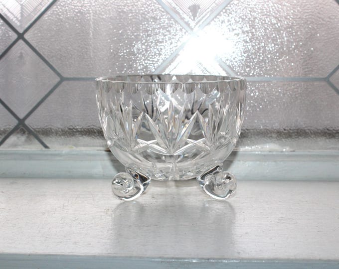 Elegant Vintage Cut Crystal Footed Bowl Candy Dish