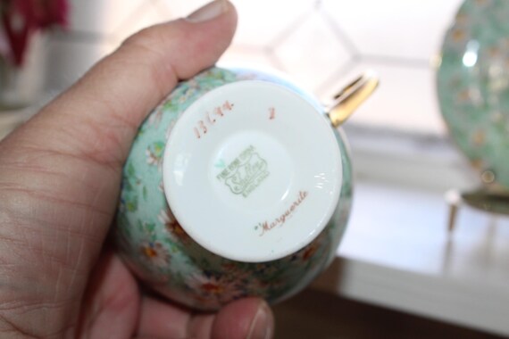 Shelley Teacup and Saucer Marguerite Chintz Vintage 1930s Bone