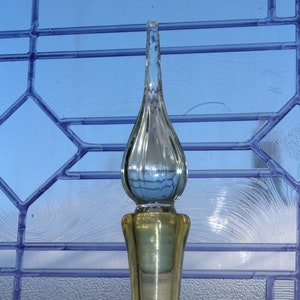 Mid Century Murano Amber Glass Lobed Base Decanter with Teardrop Stopper image 4