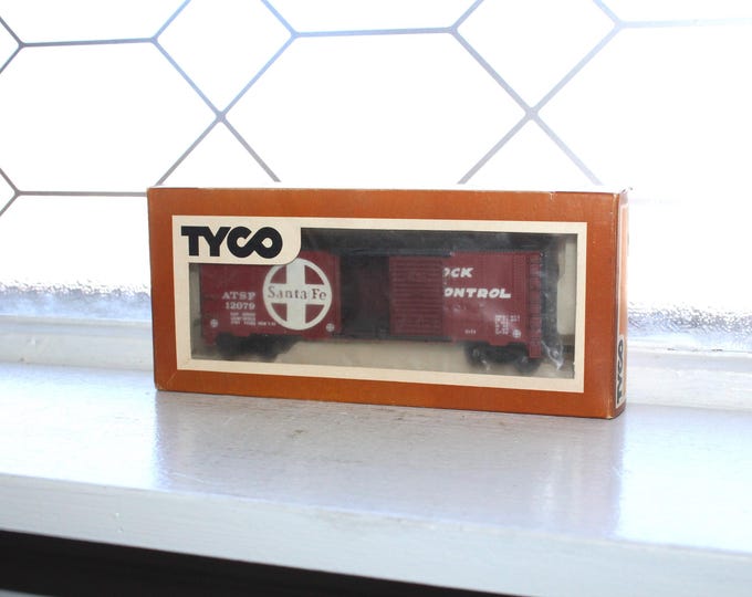 Tyco Santa Fe ATSF 10279 HO Scale Box Car Electric Train Red in Original Box