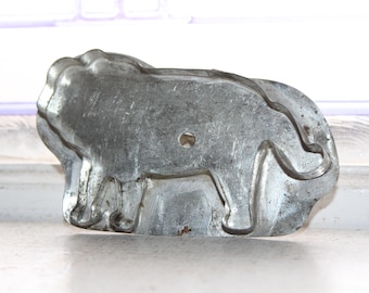 Primitive Antique Tin Lion Cookie Cutter Early 1900s Handmade