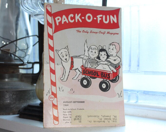 Vintage 1960s Pack-O-Fun Crafts Book Scrap Craft Magazine August September 1960