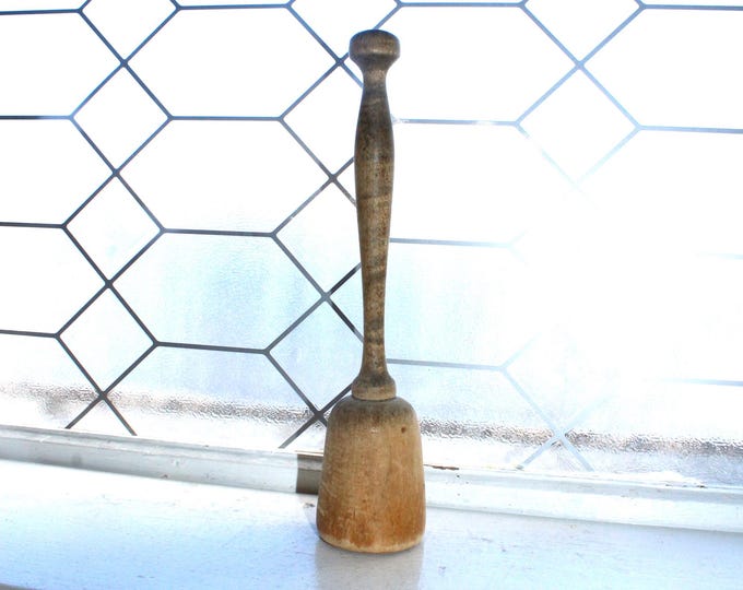 Antique Wood Kitchen Mallet Wacker Masher Stomper Primitive Farmhouse Decor