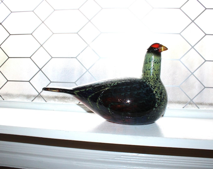 Large Oiva Toikka Glass Pheasant Bird Iittala Finland Nuutajärvi Arabia