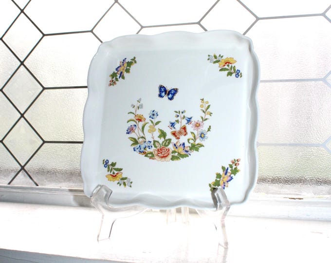 Vintage Aynsley Cottage Garden Bone China Square Tray