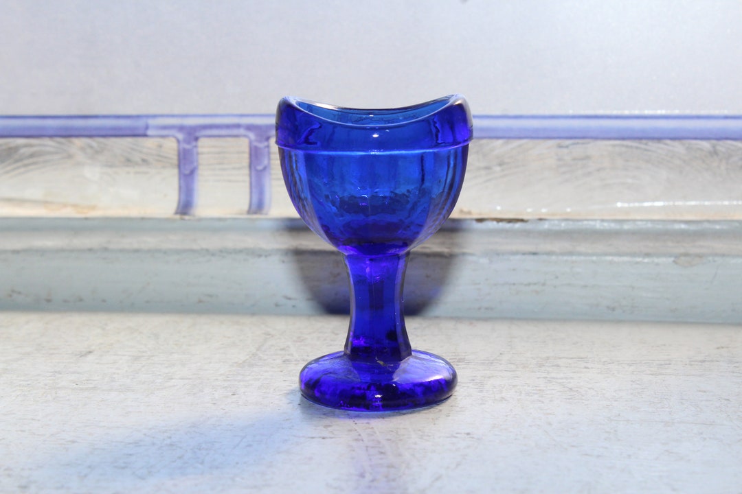 Antique Cobalt Blue Glass Eye Cup Eye Wash Etsy