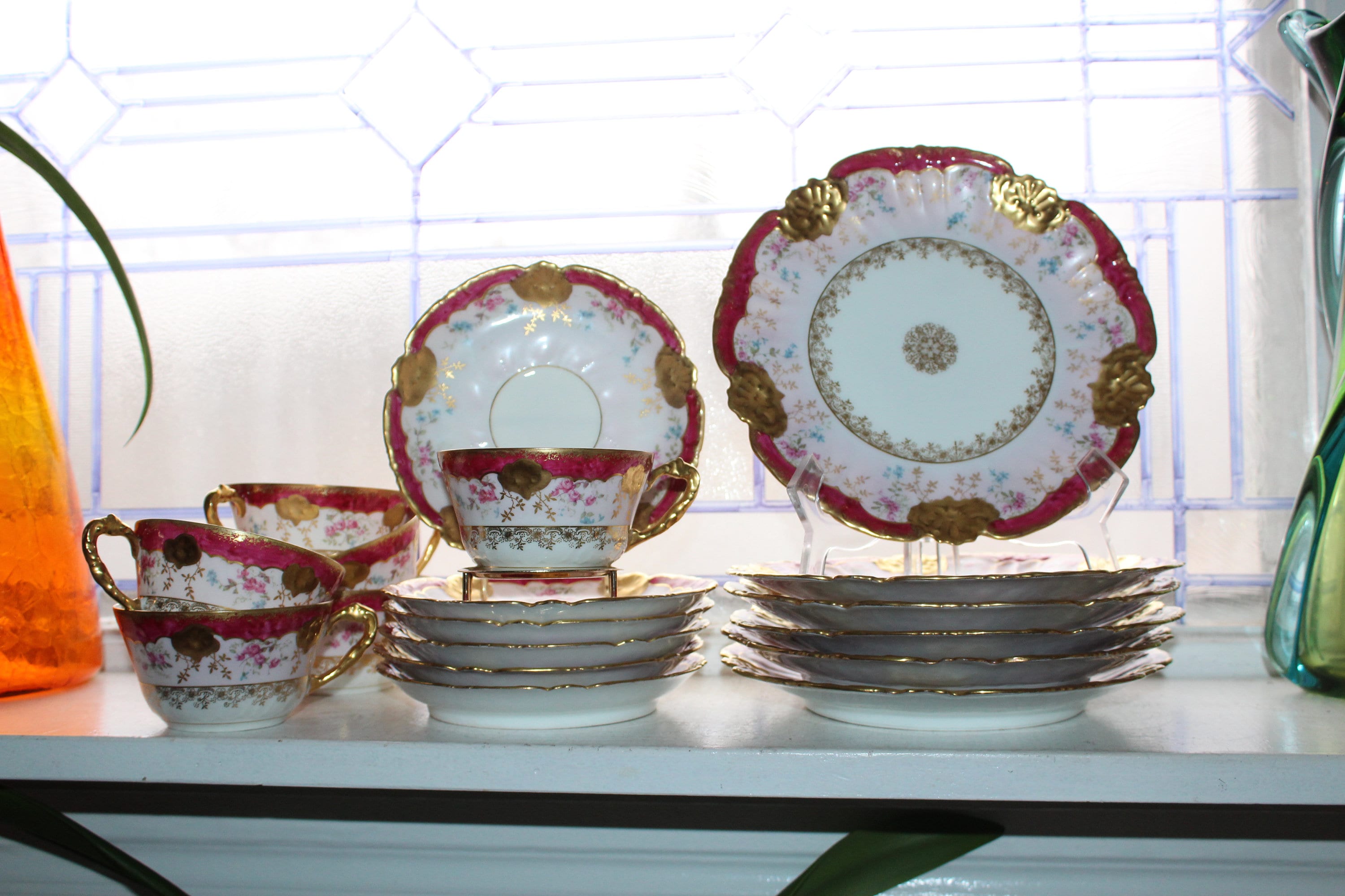 Antique Limoge Luncheon Tea Set 18Pc 6 Place Settings 1800s