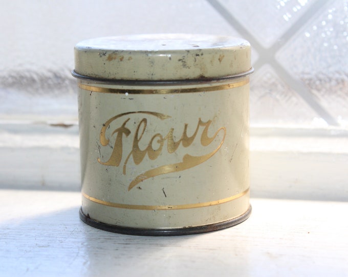 Antique Toy Tin Flour Bin Canister 1920s