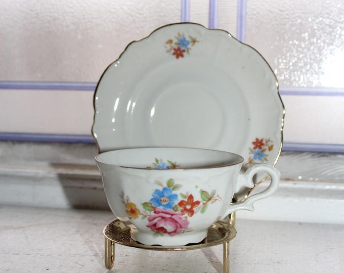 Vintage Royal Bayreuth Demitasse Cup and Saucer US Zone Germany