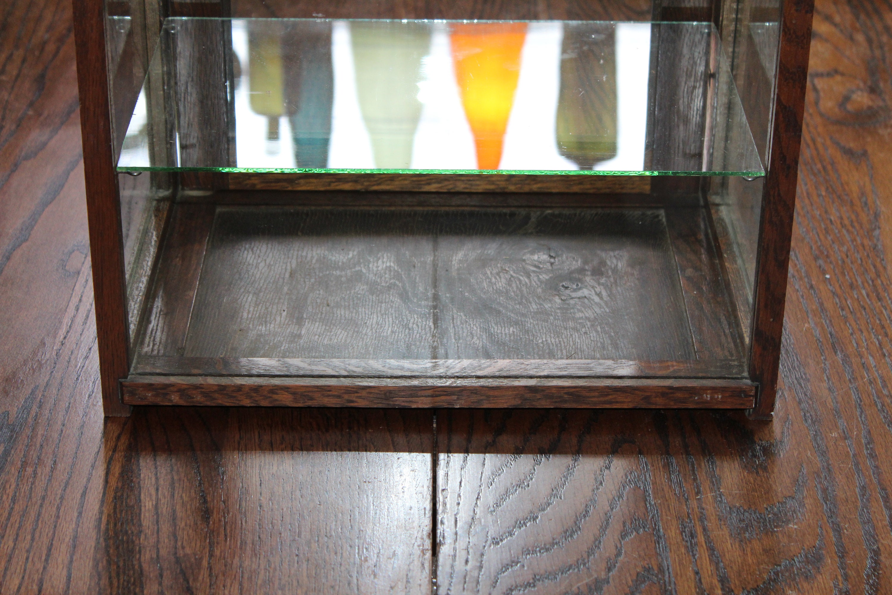 Antique Store Counter Top Display Case Quarter Sawn Oak & Glass 1800s