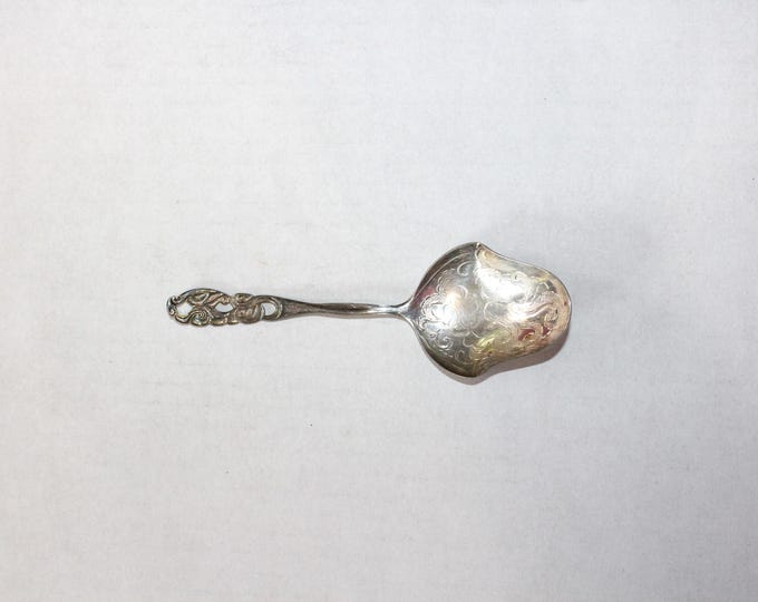 Antique Swedish Silverplate Bon Bon Spoon
