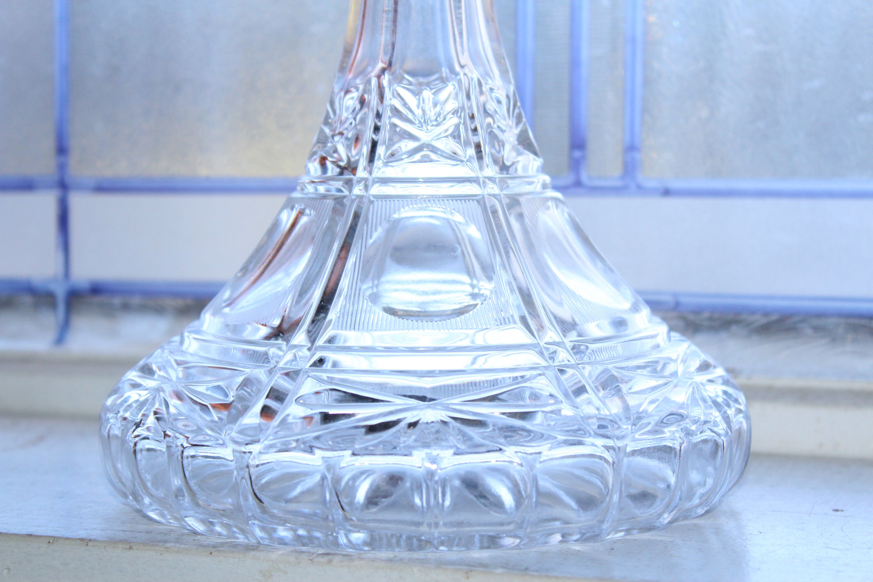 Crystal Ships Decanter Liquor Bottle Vintage Barware