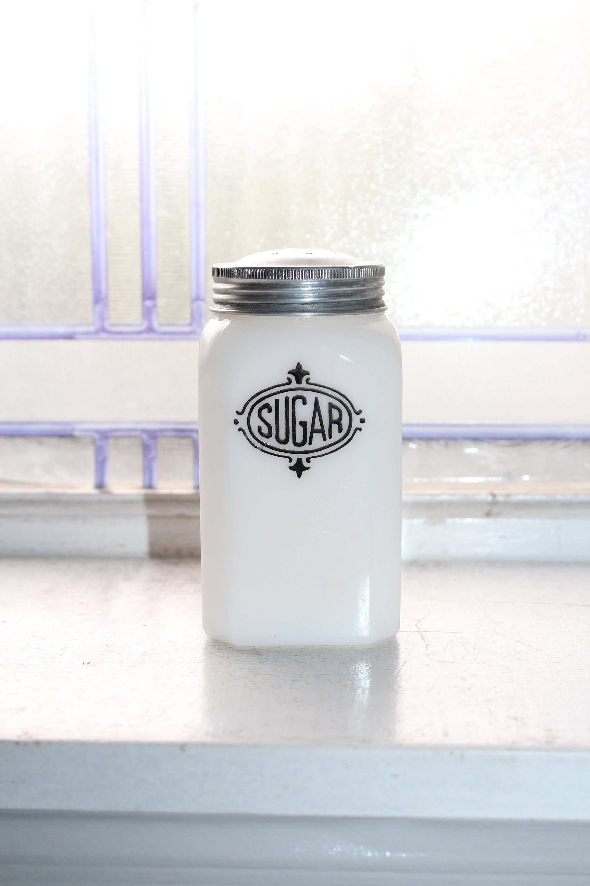 Vintage Milk Glass Sugar Shaker Hazel Atlas