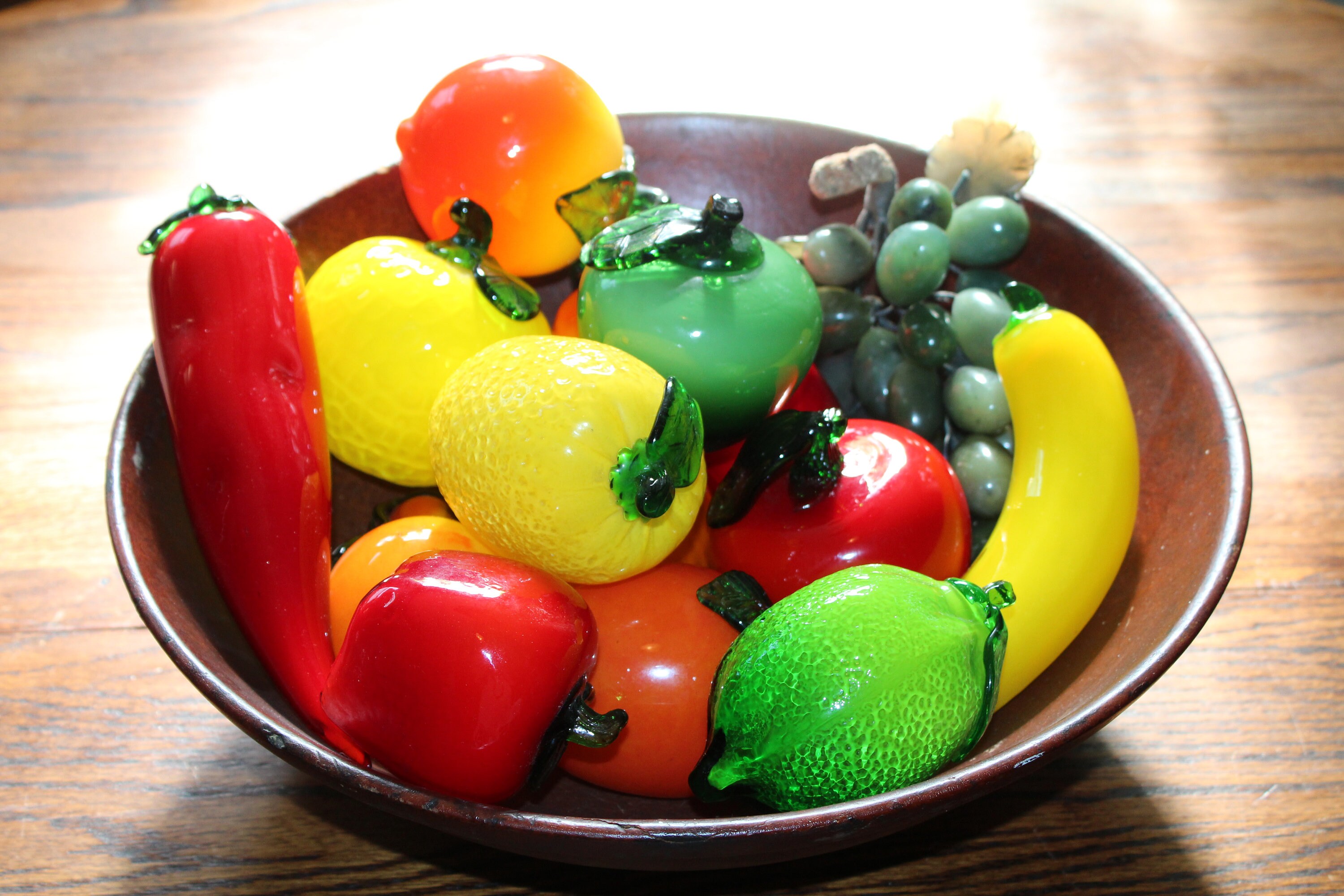 Vintage Murano Style Glass Fruit and Vegetables Handblown 14 Pieces