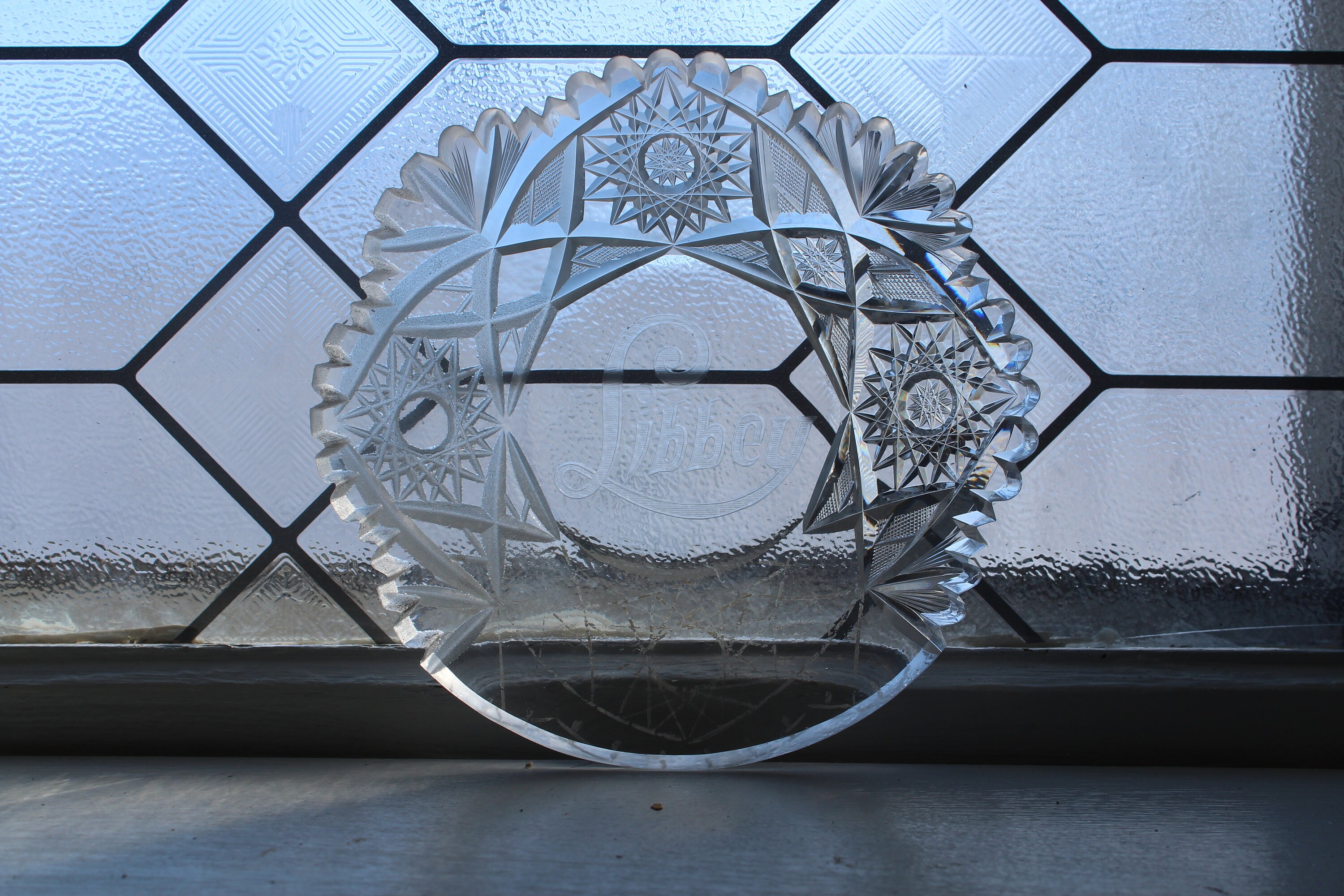 Reserved for Franz Rare Antique Libbey ABP Cut Glass Demonstrator