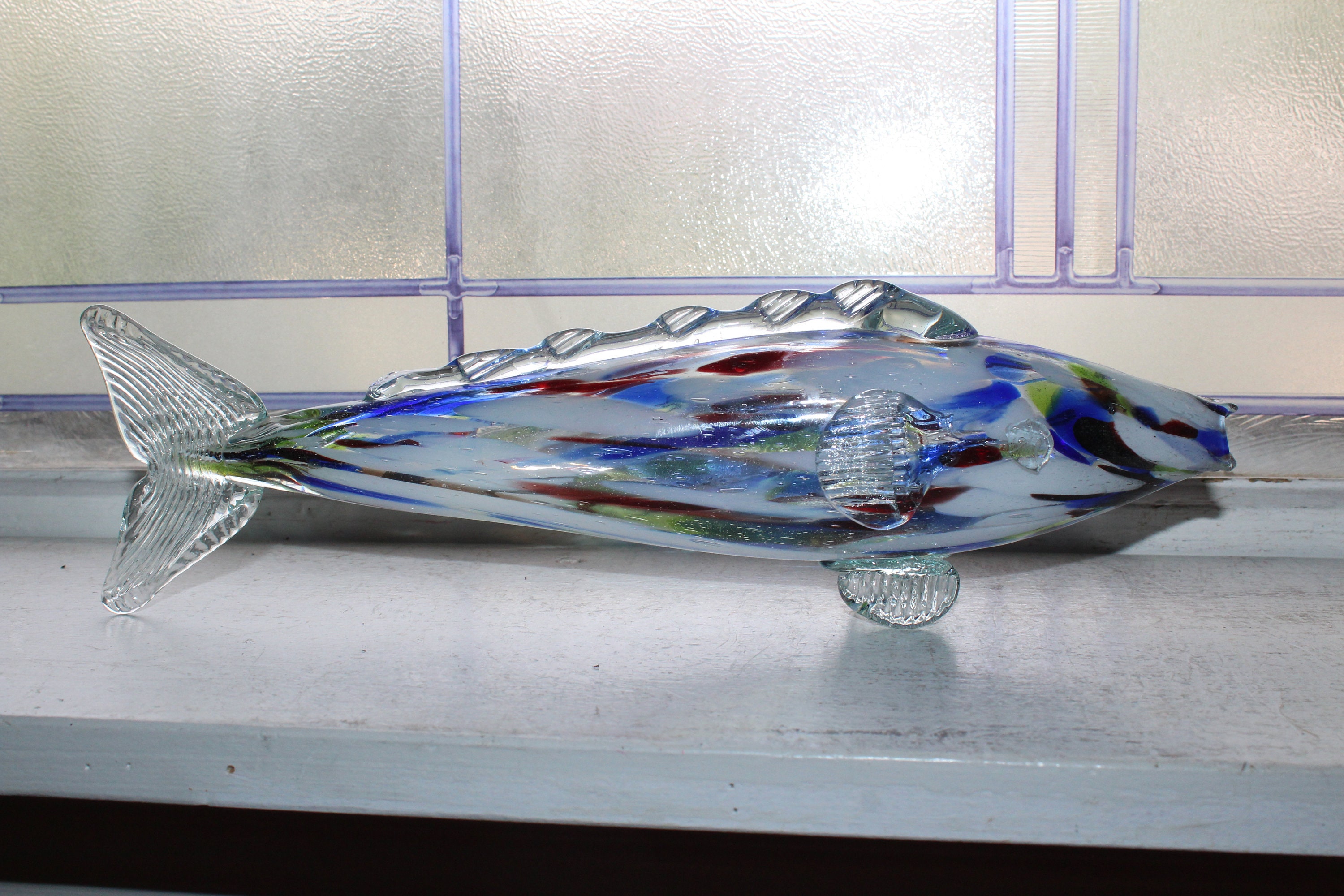 Vintage Murano Art Glass Fish Figurine End of Day Glass