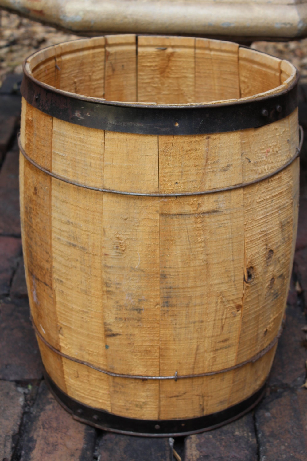 Vintage Wooden Barrel Rustic Nail Keg Farmhouse Decor
