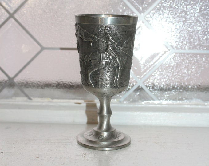 Frieling Zinn Pewter Goblet Cup Germany Knight Castle