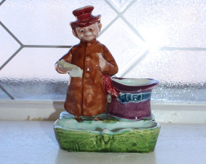 Antique Victorian Majolica Hobo Match Holder Striker