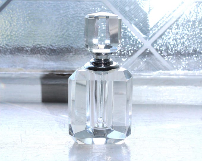 Vintage Faceted Crystal Perfume Bottle Oleg Cassini