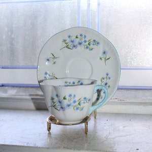 Vintage Shelley Dainty Blue Rock Cup and Saucer
