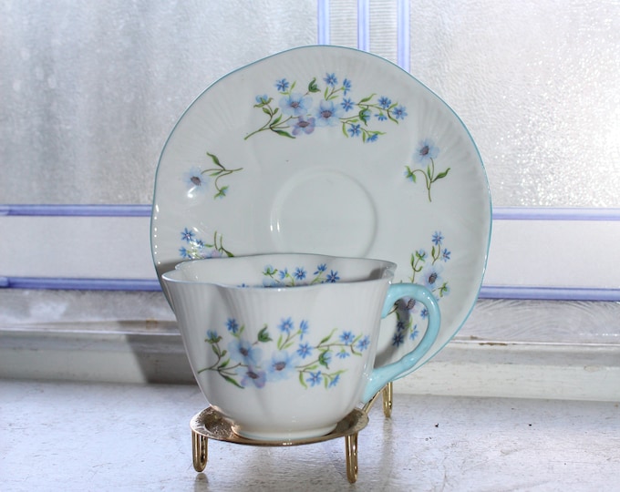 Vintage Shelley Dainty Blue Rock Cup and Saucer