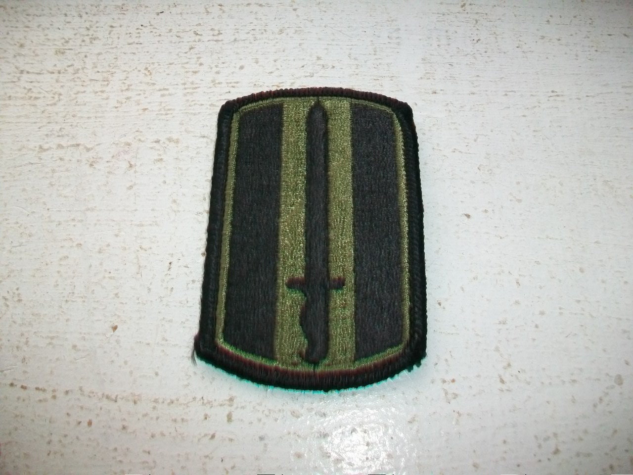 Army Patch With Sword 2 US Army Sword Patch Green and Black New Old Stock