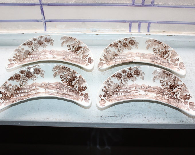 4 Vintage Bone Dishes Clarice Cliff Tonquin Royal Staffordshire 1940s