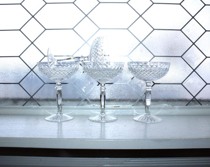 4 Vintage Franze Wittwer Mozell Elegant Champagne Coupes Glasses 1950s