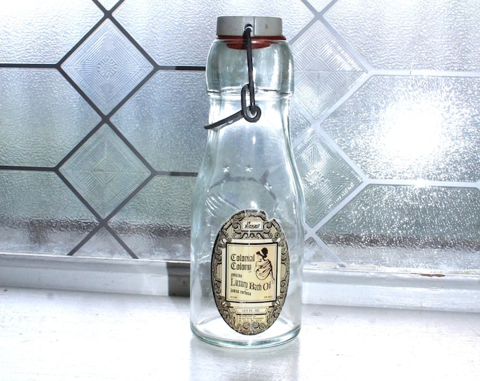 Vintage Rexall Colonial Colony Luxury Bath Oil Bottle Lemon Verbena