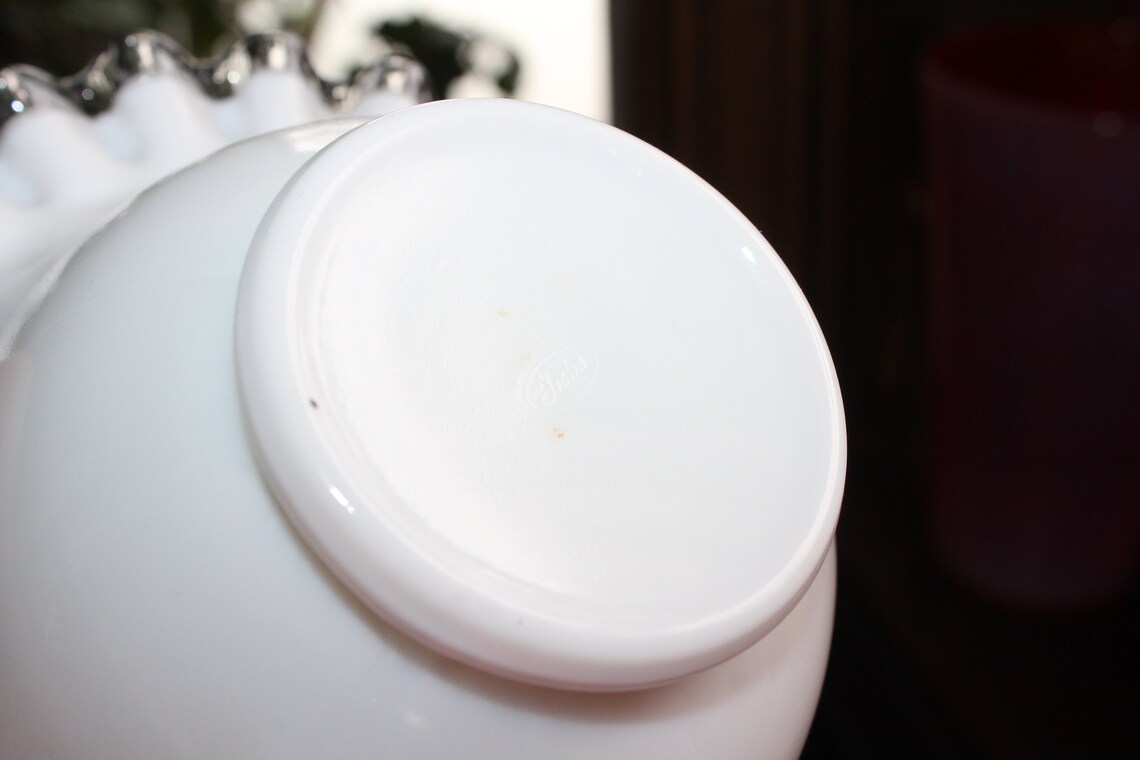 Vintage Fenton Glass Silver Crest Basket Art Glass Etsy