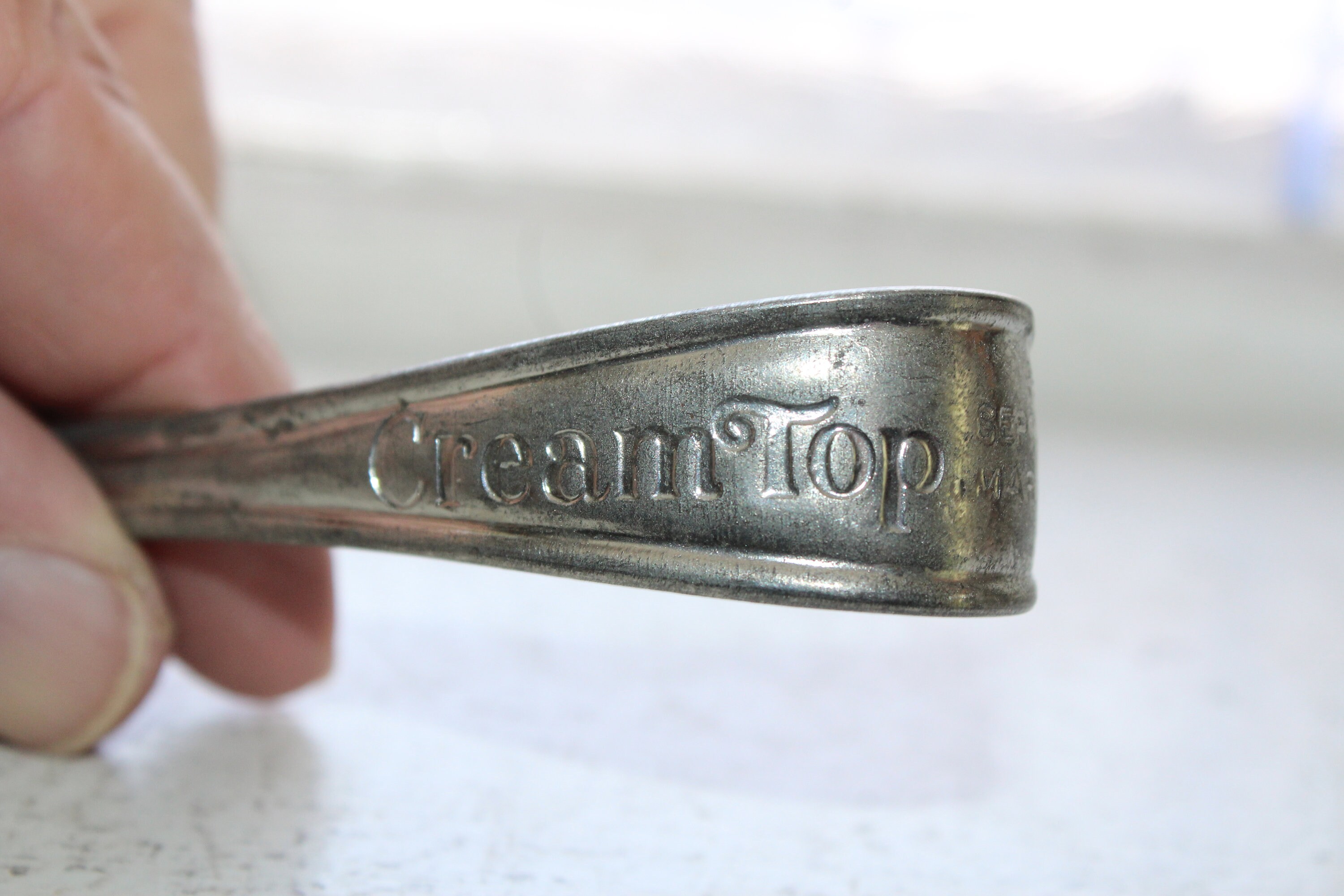 Vintage Cream Top Milk Bottle Spoon Circa 1925