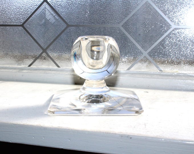 Vintage Glass Ball Stem Candle Holder