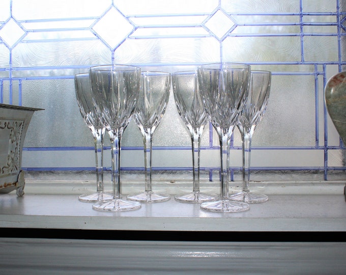 6 Vintage Mikasa Apollo Crystal Wine or Water Glasses