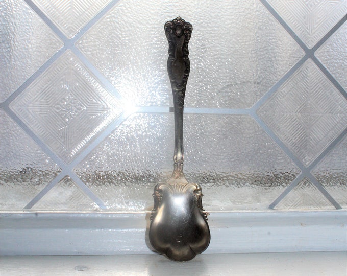 Antique Wm Rogers & Son Scalloped Silverplate Nut Spoon 19th Century